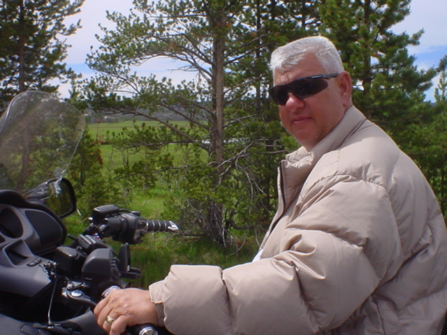 Moye on his motorcycle